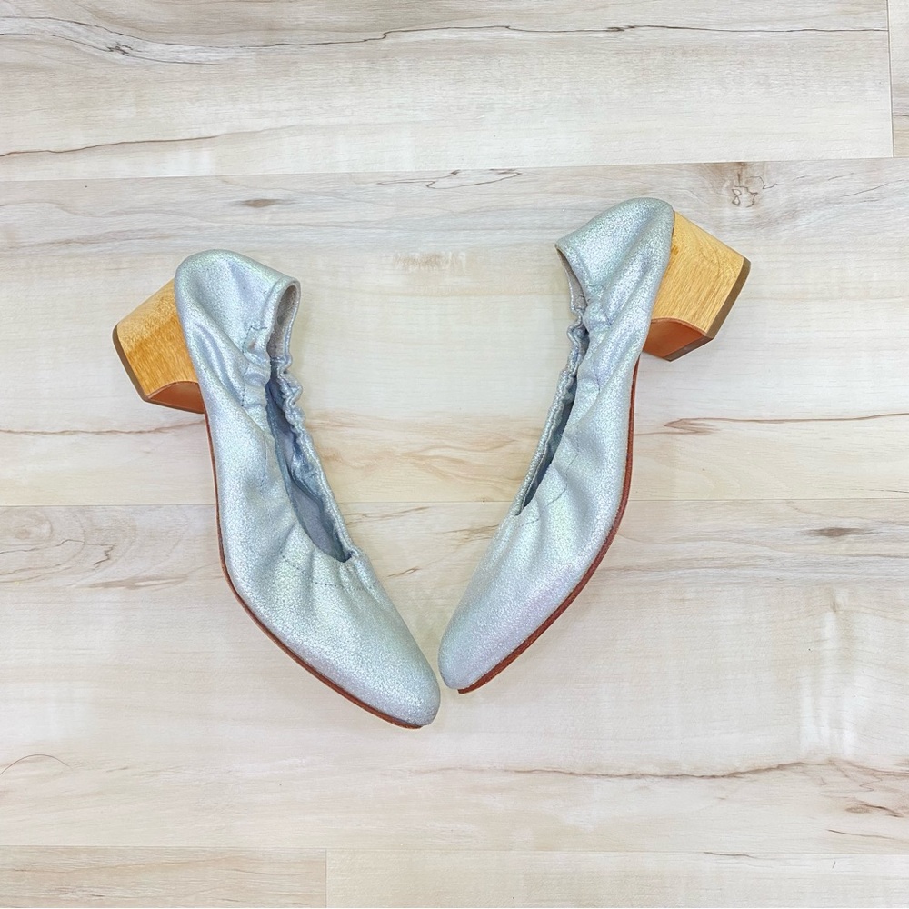 Rachel Comey Silver Tan Heels with Classic Pump Design
